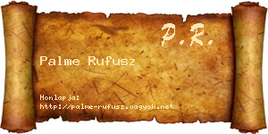 Palme Rufusz névjegykártya